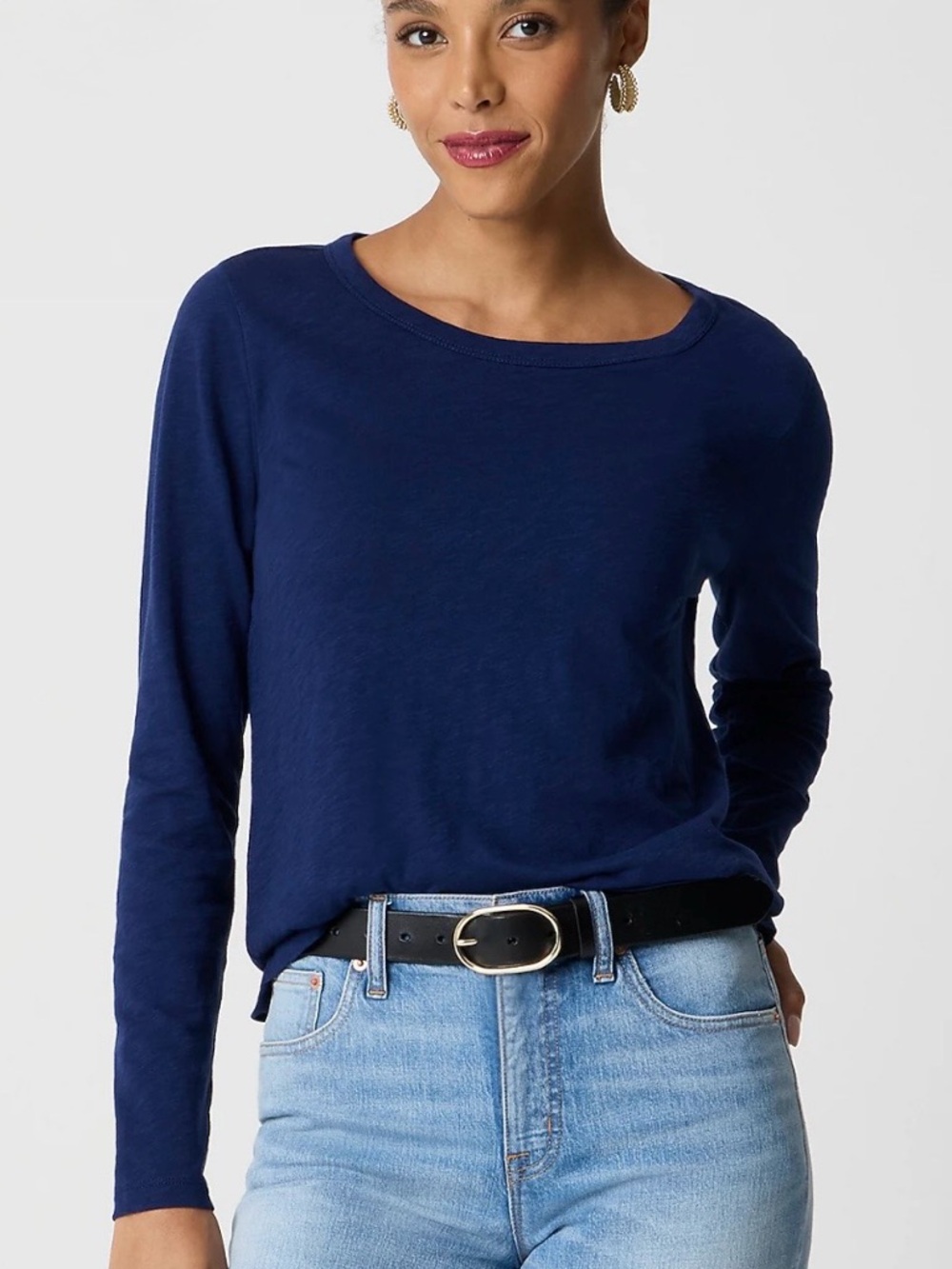 New J. Crew Deep Blue Long Sleeve Tee